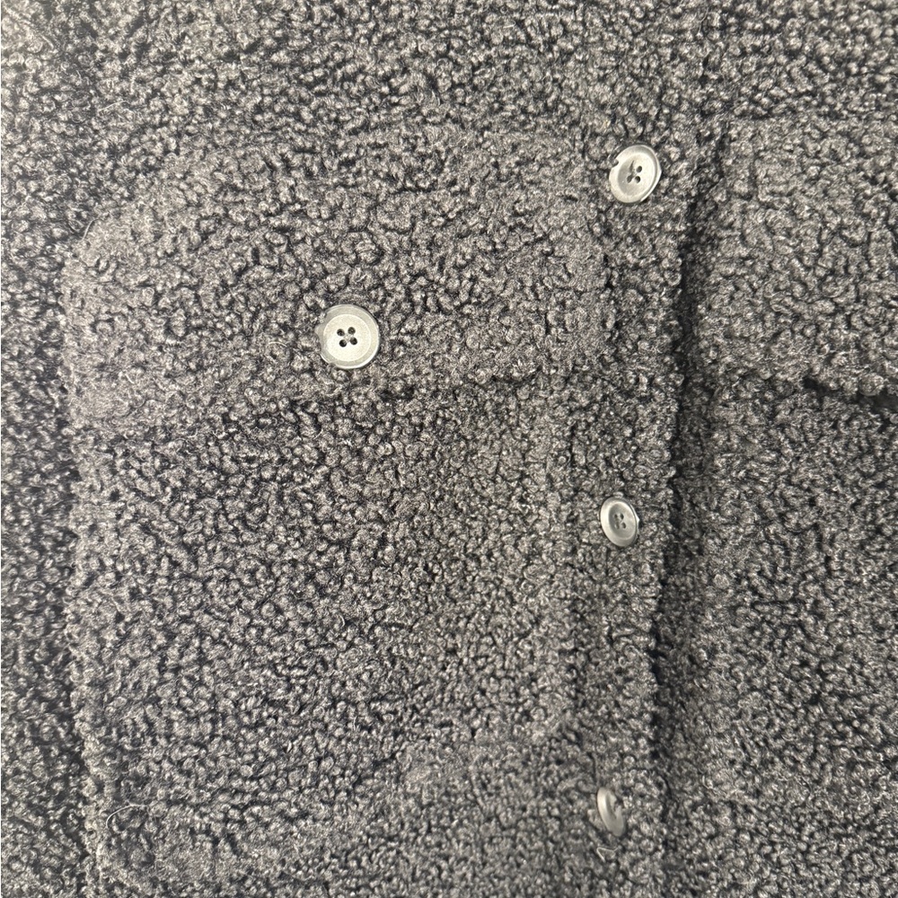 English Factory Oversized Sherpa Shirt Jacket Black Women’s Small - Picture 7 of 8